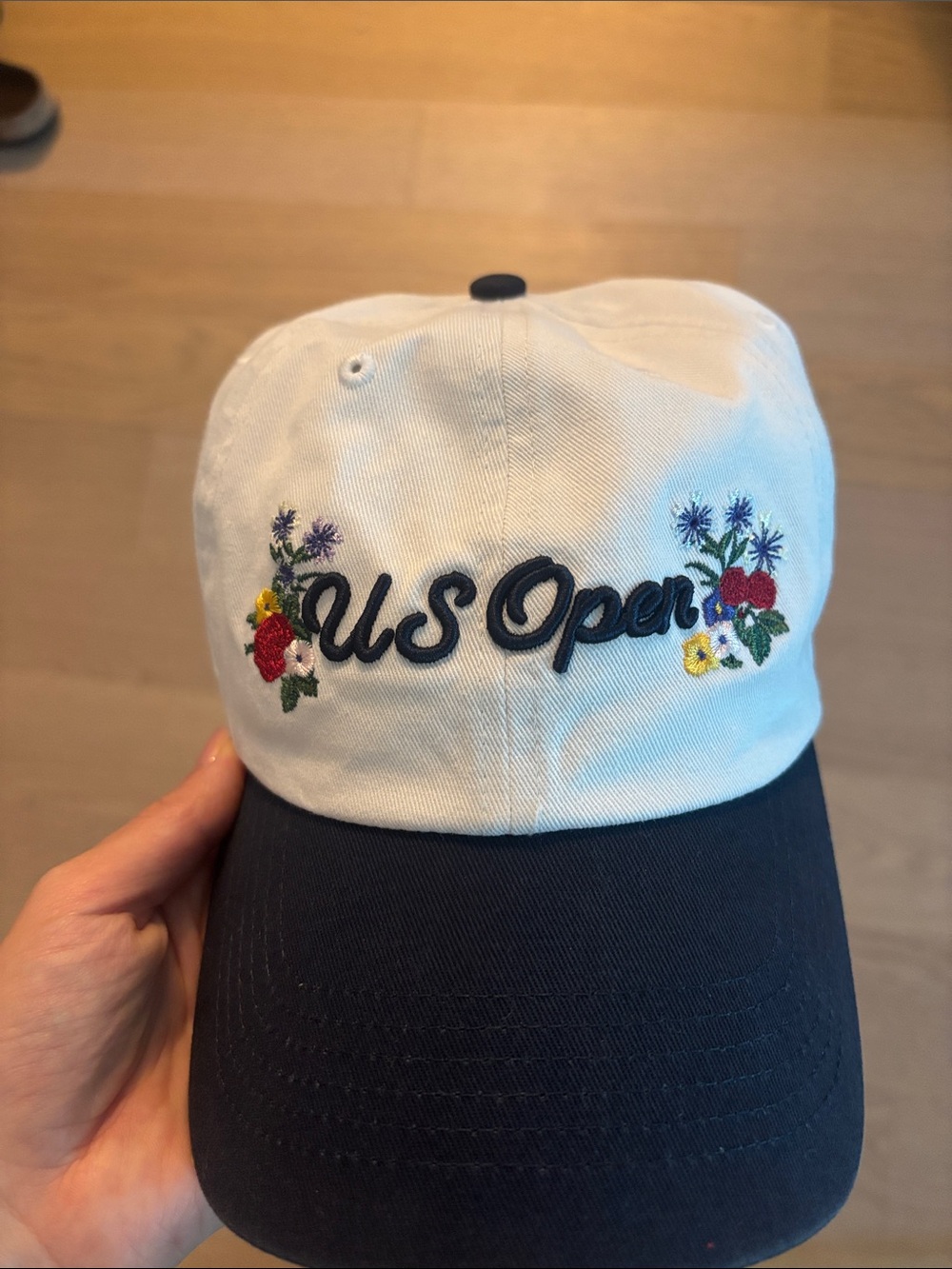 US Open Embroidered Baseball Cap - White & Navy
